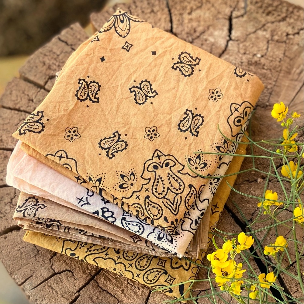 BANDANA Set Hand Dyed Sun Bleached "Happy Hour” Set of 4) ⭐️NWT - Picture 2 of 11